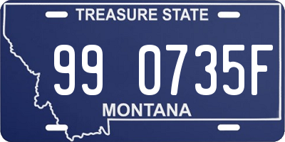 MT license plate 990735F