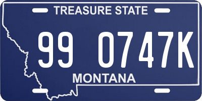 MT license plate 990747K