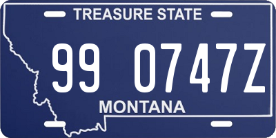 MT license plate 990747Z