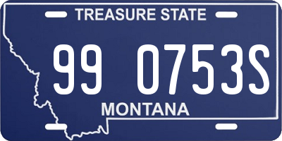 MT license plate 990753S