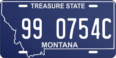 MT license plate 990754C