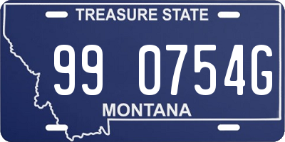 MT license plate 990754G