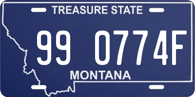 MT license plate 990774F