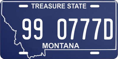 MT license plate 990777D