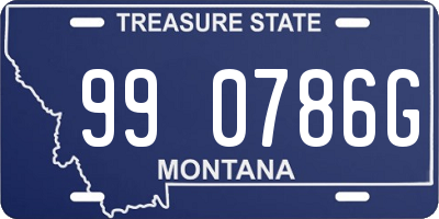 MT license plate 990786G