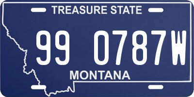 MT license plate 990787W