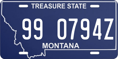 MT license plate 990794Z