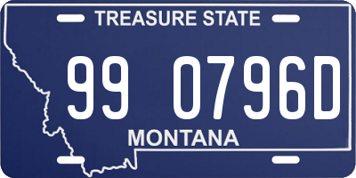 MT license plate 990796D