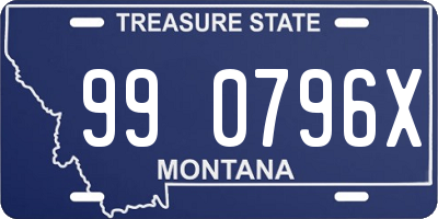 MT license plate 990796X