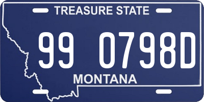 MT license plate 990798D