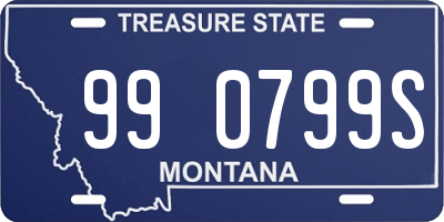 MT license plate 990799S