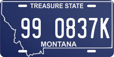 MT license plate 990837K