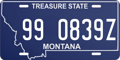 MT license plate 990839Z