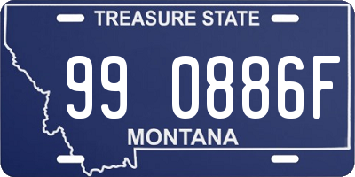 MT license plate 990886F