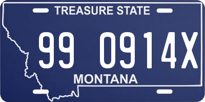 MT license plate 990914X