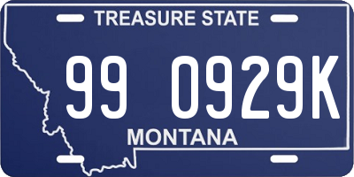 MT license plate 990929K