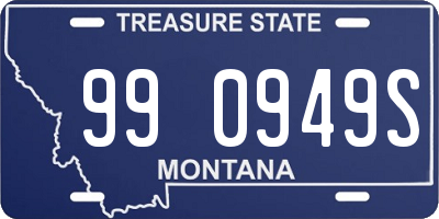 MT license plate 990949S