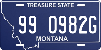 MT license plate 990982G