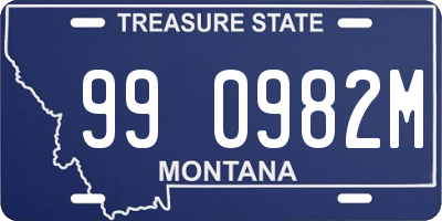 MT license plate 990982M