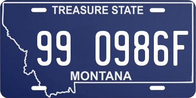 MT license plate 990986F