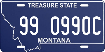 MT license plate 990990C