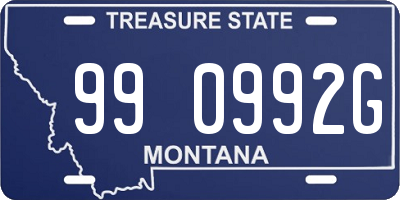 MT license plate 990992G