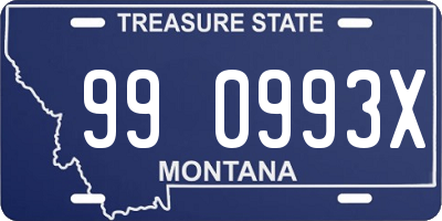 MT license plate 990993X