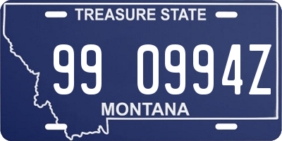 MT license plate 990994Z