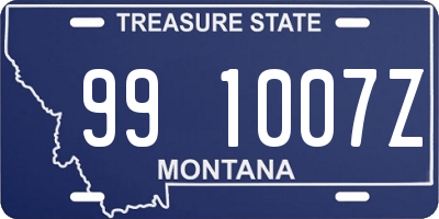 MT license plate 991007Z