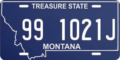 MT license plate 991021J