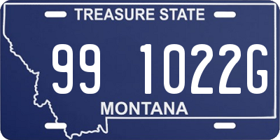 MT license plate 991022G