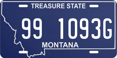 MT license plate 991093G