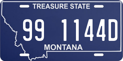 MT license plate 991144D