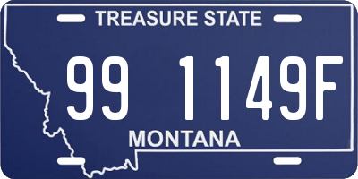 MT license plate 991149F