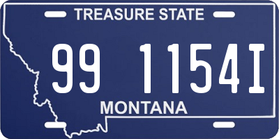 MT license plate 991154I