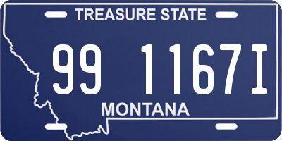 MT license plate 991167I