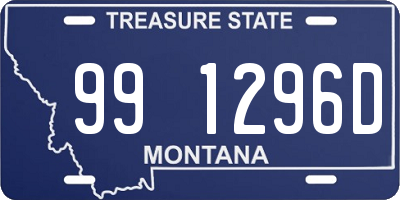 MT license plate 991296D