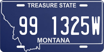 MT license plate 991325W