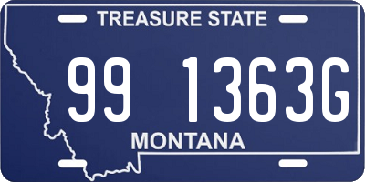 MT license plate 991363G