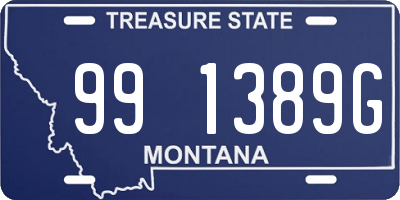 MT license plate 991389G