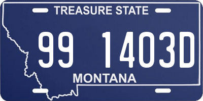 MT license plate 991403D