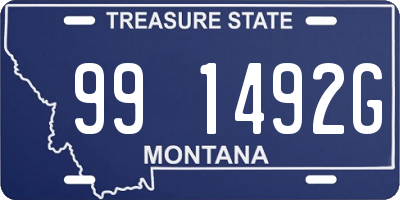 MT license plate 991492G