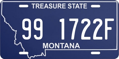 MT license plate 991722F