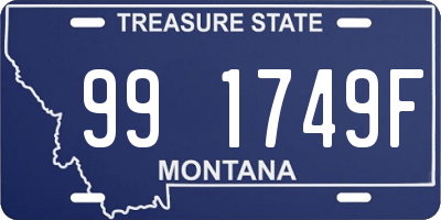 MT license plate 991749F