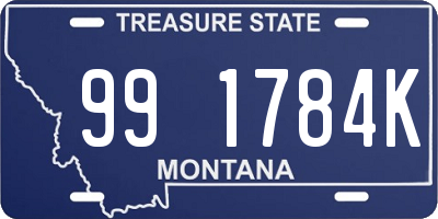 MT license plate 991784K