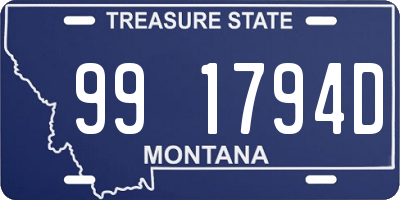 MT license plate 991794D