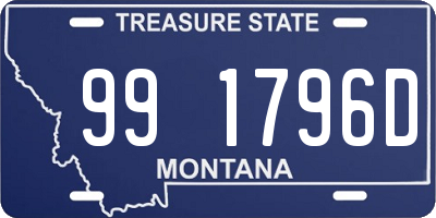 MT license plate 991796D