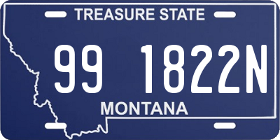 MT license plate 991822N