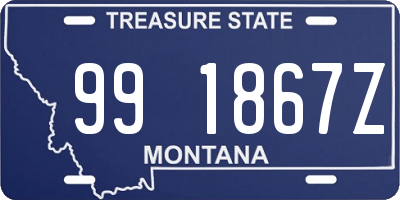 MT license plate 991867Z