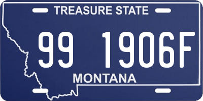 MT license plate 991906F